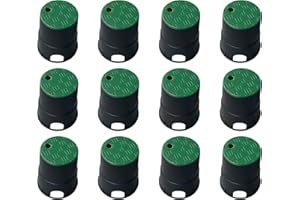 Natotela 12 Sets Durable PP Valve Boxes Anti Slip 6 In Circular Sprinkler Valve Box, Plastic Round Irrigation Box with lid for Garden Yard Outdoor Lawn Grassland Ground Farm,Water Meter Box Cover