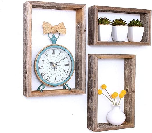 Delex Floating Shelves For Wall Decorative Cube Shelf Wooden Wall Mounted Shelves Set Of 3 Black Green