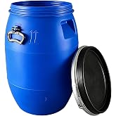 Food Grade HDPE Plastic Barrel with Lid Air Tight Water/Food Storage Barrel Shipping Barrel Rain Barrel for Home &amp; Outdoor Use(60L)