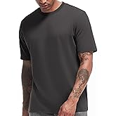 VEIISAR Men's Heavy Weight Crew Neck T-Shirt Mens Premium Cotton Tee - Pre Shrunk S-3XL