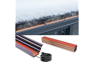 H&G Lifestyles 20ft Roof Gutter Heater - Winter Roof and Gutters Roof Valley De-Icing System for Ice Dams Prevention, 10pcs Heating Panels with Heat Cable,Easy Installation, Self-Regulating Heating