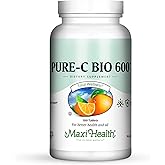 Vitamin C Complex 600 mg Supplement – Recommended Daily Dose Vitamin C Tablets with Lemon Bioflavonoids, Calcium & Phosphorus – Immune Health Support – Pure-C Bio 600 Non-GMO, VIT C Vegan 180 Tablets