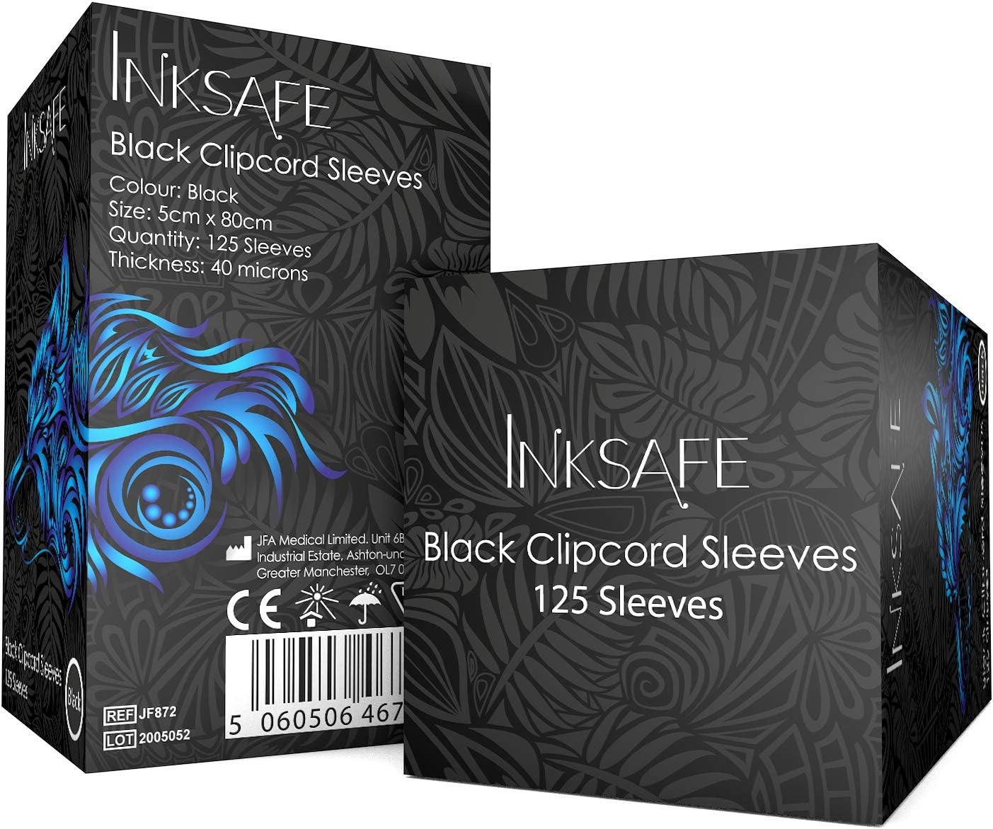 Inksafe Black Tattoo Clip Cord Covers/Sleeves 5cm x 80cm - Box of 125, 5X80 cm (Pack of 125) - Image 5
