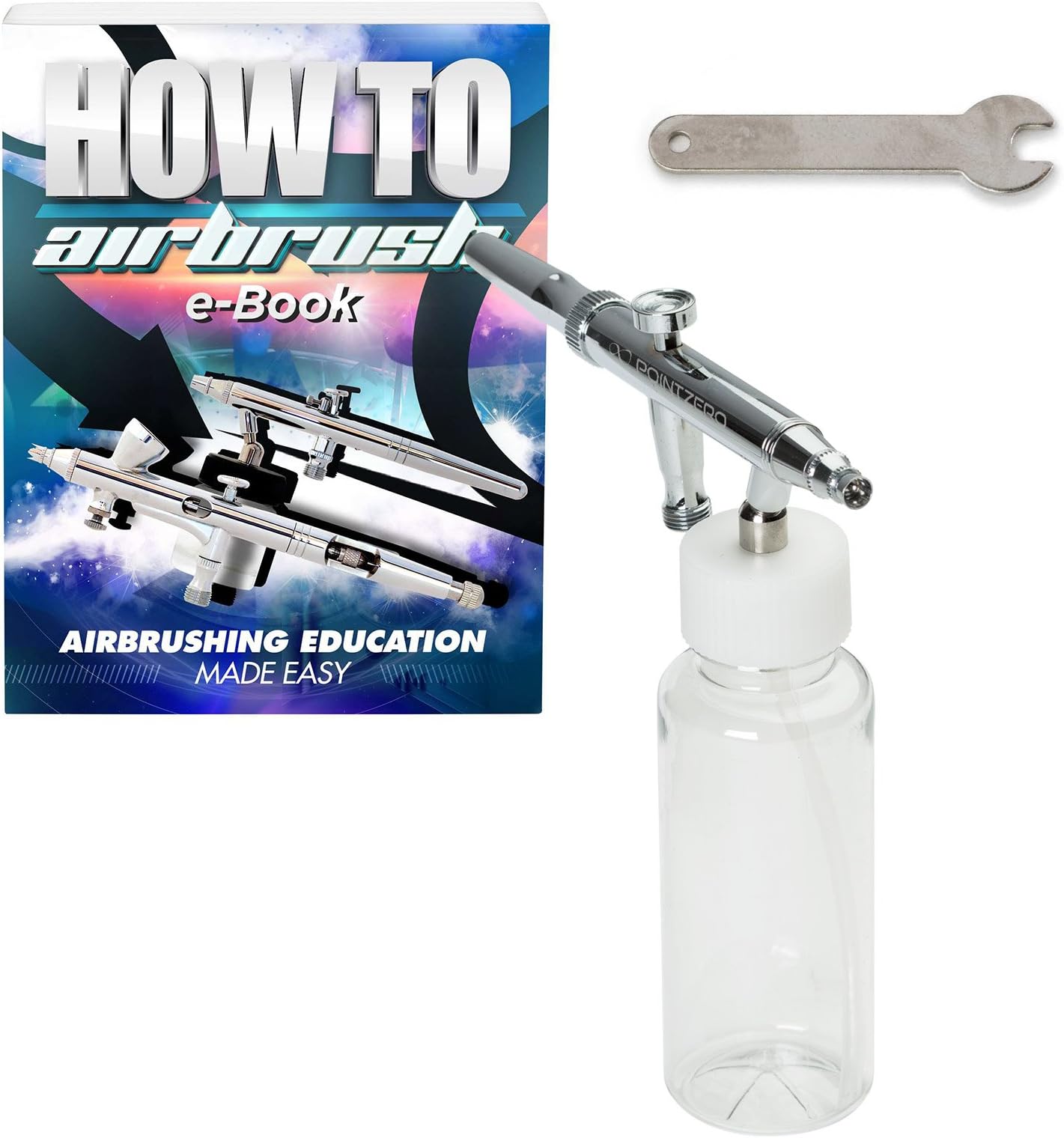 PointZero Single-Action 4oz Siphon-Feed Airbrush Set - .3mm Nozzle