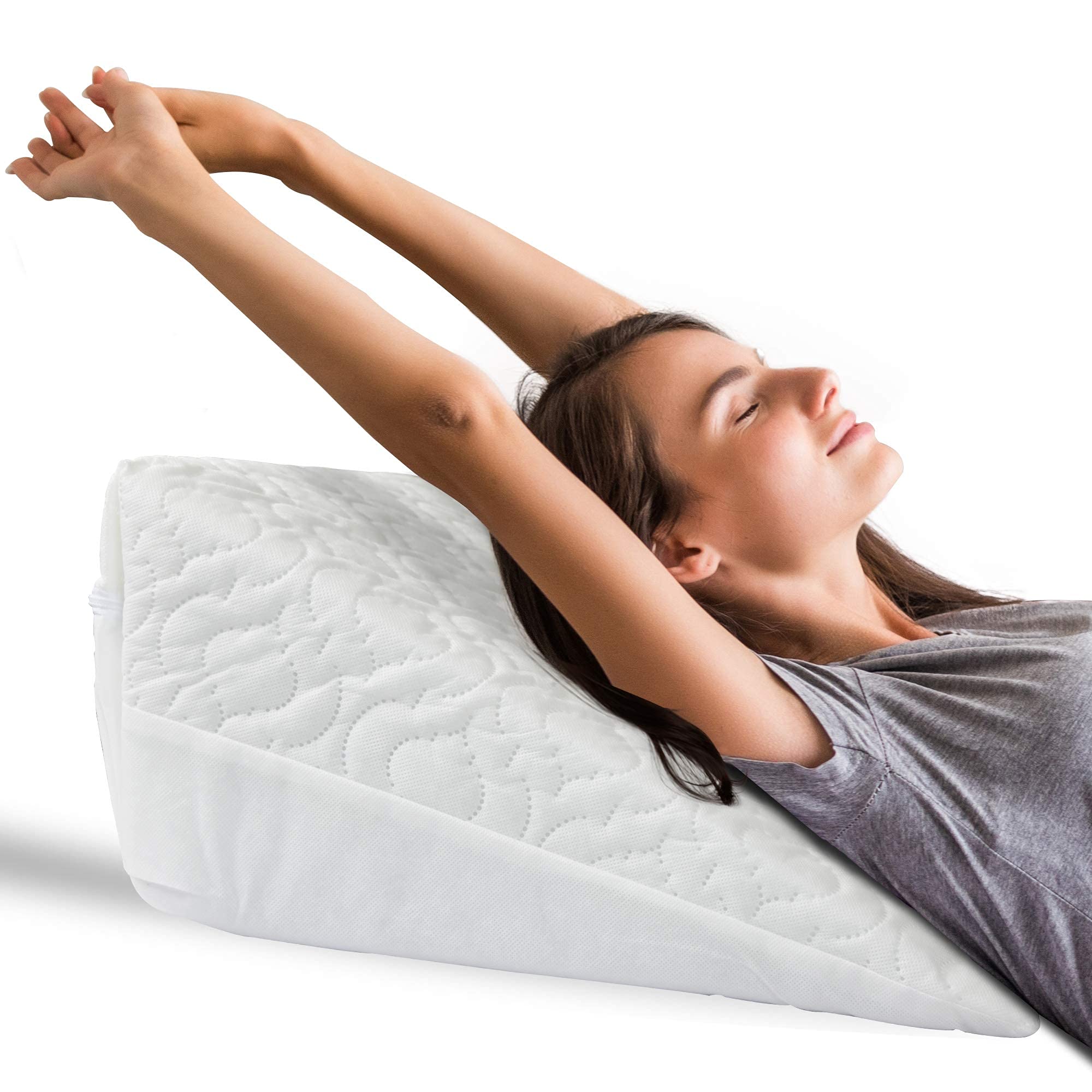 Wedge Pillow Orthopaedic Acid Reflux Back Bed Support with Cover Washable