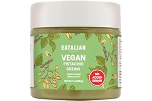 EATALIAN by AMZ BETTER Vegan Pistachio Cream Sugar Free, 7 oz/ 200g, Delicious sugar free vegan spread, ideal on bread, perfect with ice cream, Excellent for Dubai Chocolate, Made in Italy