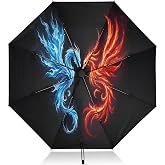 ALAZA Inverted Umbrella for Rain and Sun Auto Open Close 46 Inch Portable Reverse Folding UV Umbrella for Women Men