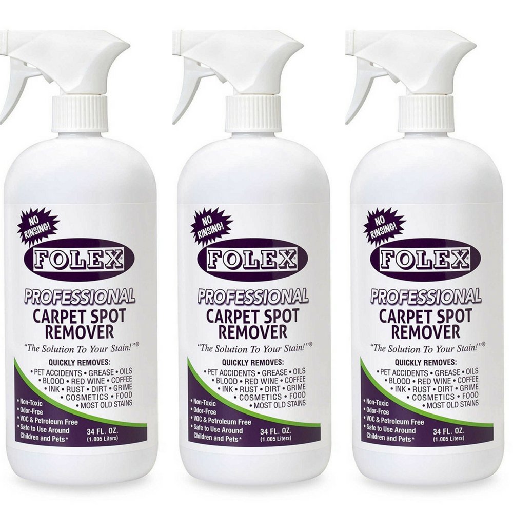 Folex Professional 34 oz. Carpet Spot Remover | Made in USA | Non-toxic by Product Folex (3 spray bottles)