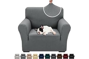 XINEAGE 2025 New Stretch Armchair Covers 1 Piece Chair Slipcovers Chair Protector for Living Room Thick Soft Chair Cover with Elastic Bottom Couch Cover for Pets Kids (31"-46", Light Gray)