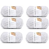 Loops &amp; Threads Charisma Yarn - Multicolor Yarn for Knitting, Crochet, Weaving, Arts &amp; Crafts - Cloud, Bulk 6 Pack