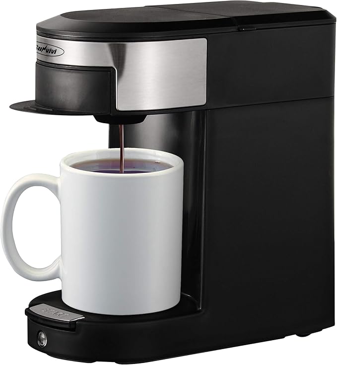 Coffee Maker Single Serve, Coffee Pod & Tea Pod 2 in 1 Coffee Machine, Black