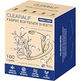 CLEARALIF Liquidless Fabric Softener Sheets, Fresh Linen Scent, 160 Loads | Eco-Friendly &amp; Hypoallergenic, Great for Travel, Apartments &amp; Dorms, Reduces Static &amp; Wrinkles, Leaves Clothes Soft &amp; Fresh