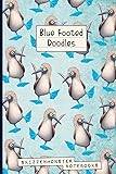 Blue-Footed Doodles: Funky Blue-Footed Booby Notebook with dot-grid and blank pages for stress relief doodling & notes