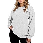 Crew Neck Sweatshirts Women Trendy Casual Oversized Sweatshirt Comfy Loose Fit Y2k Long Sleeve Fall Sweaters 2025