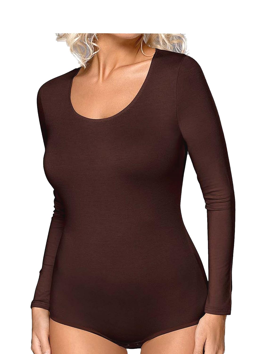 Elegance Ladies Long Sleeve Body Underwear Bodywear Cotton Bodysuits