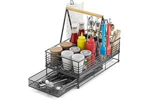 Fitnice Grill Caddy for Outdoor Grill, BBQ Caddy with Paper Towel Holder Camping Caddy with Drawer Camping Organizer Picnic Accessories Tailgate Essentials Grilling Gifts for Men