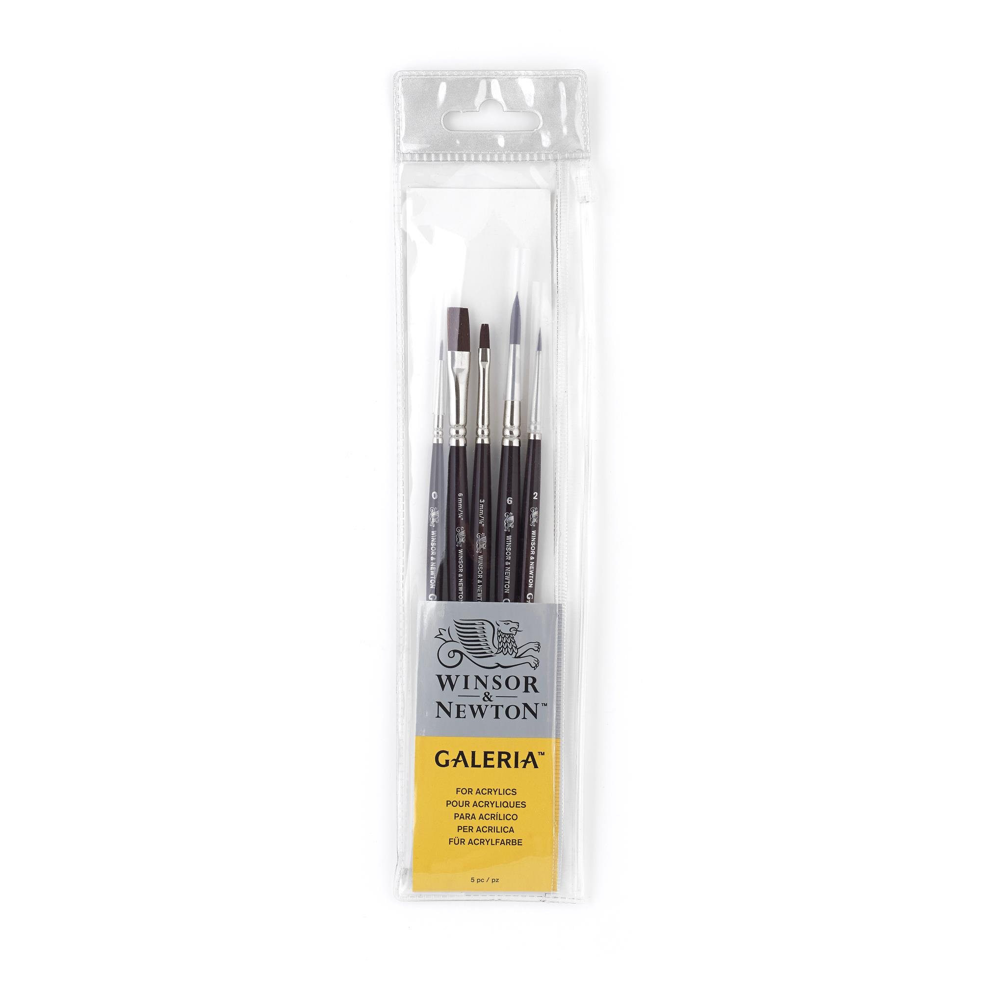Winsor & Newton Galeria Brush Short Handle 5 Pack, Pack of 5