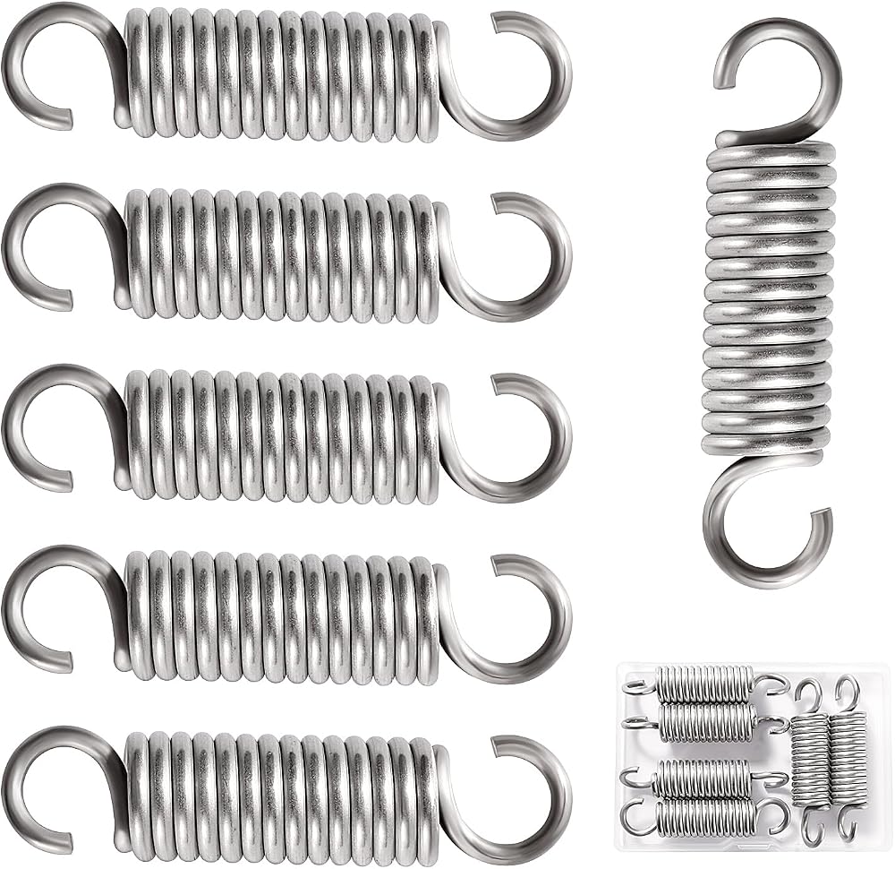 VooGenzek 6 Pcs 2.5*15*60 mm Stainless Steel Tension Spring with Hooks