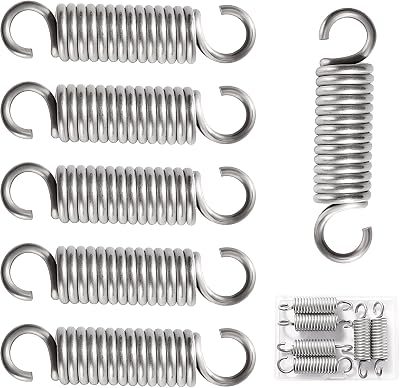 VooGenzek 6 Pcs 2.5*15*60 mm Stainless Steel Tension Spring with Hooks