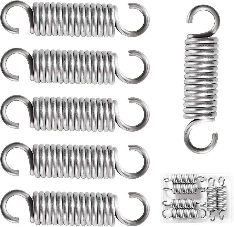 VooGenzek 6 Pcs 2.5*15*60 mm Stainless Steel Tension Spring with Hooks