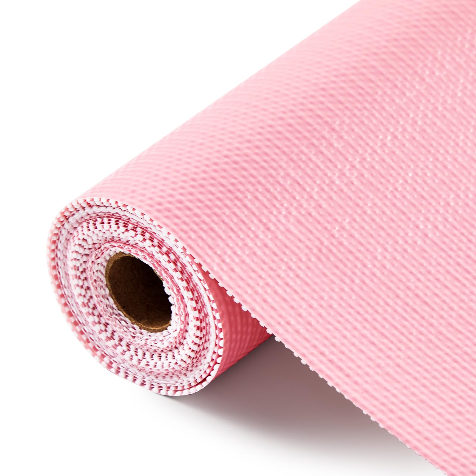 ALIUNI Drawer and Shelf Liner, Non-Slip Kitchen Cabinet Liners Non-Adhesive Thick Strong Grip Waterproof Washable Mats Protect Dresser Shelves Cupboard Bathroom Cabinets, Pink, 24 in X 10 FT Image