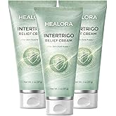 HEALORA Cream – Non-Steroid, Non-Greasy Cream for Chafing-Prone Areas, Helps Soothe Skin & Support Moisture Control for Underarms, Inner Thighs & Folds, 2 Oz (3)