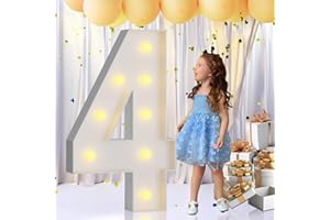 imprsv 3FT Marquee Light Up Numbers Letters, Marquee Numbers for 40th Birthday Decorations Anniversary Party Decor, Mosaic Numbers for Balloons Numbers 4, Pre-Cut Foam Board Kit
