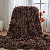 Ultra-Soft Plush Blanket - Cozy Furry Throw for Bed, Sofa, or Couch - Warm & Fuzzy Fur-Like Texture - Perfect for Snuggling - 63x79 Inches - Rich Brown Color