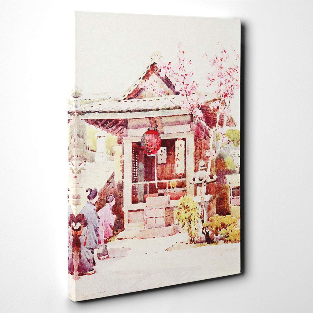 Big Box Art Canvas Print Wall Art Ella Du Cane Japanese Oriental A Buddhist Shrine | Mounted & Stretched Box Frame Picture | Home Decor for Kitchen, Living Room, Bedroom, Multi-Colour, 20x14 Inch