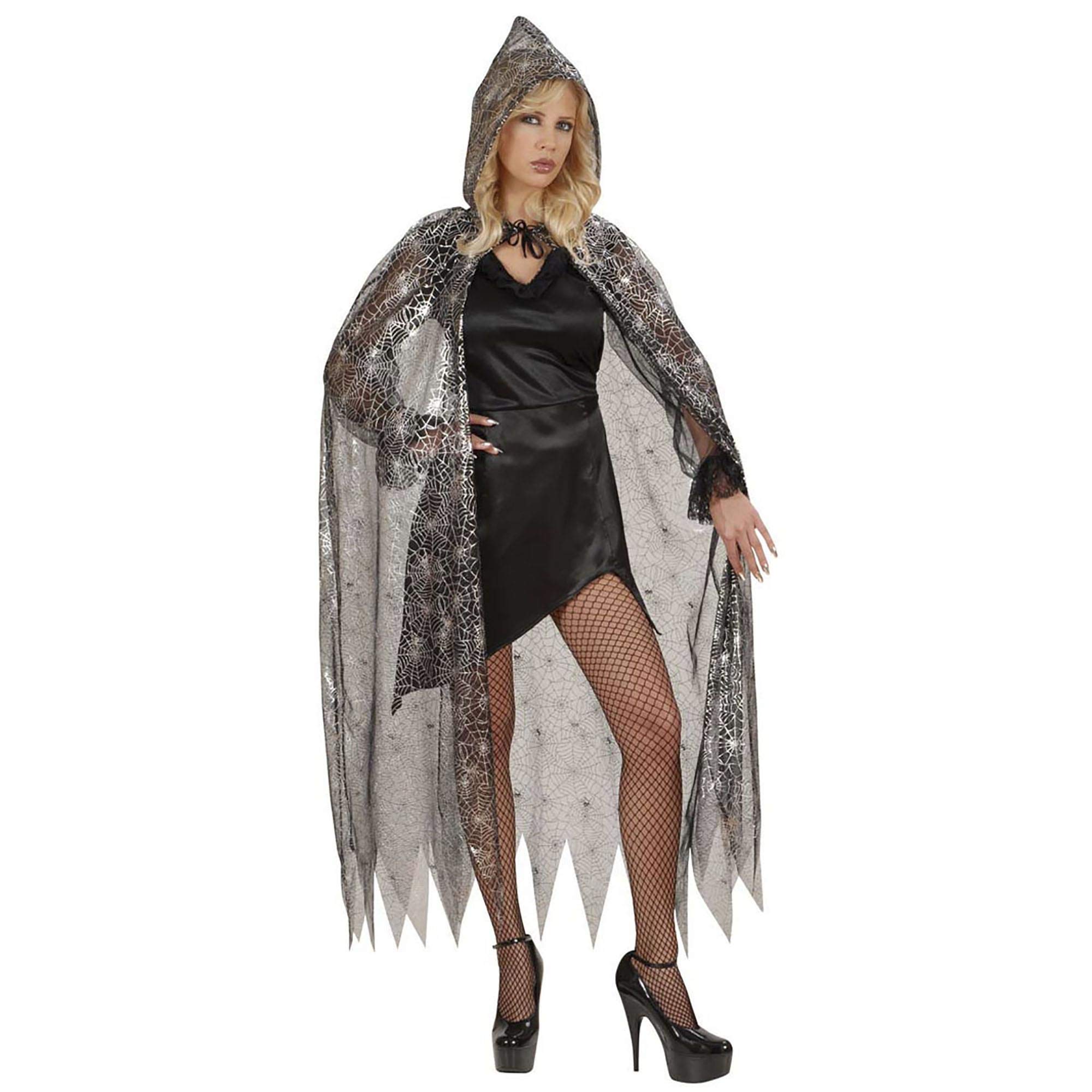 Hooded Spiderweb Cape Accessory for Superhero Super Hero Fancy Dress