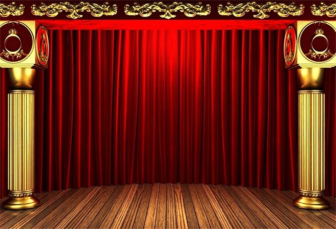Laeacco 7x5ft Vintage Red Curtain Stage Backdrop Vinyl: Amazon.co.uk