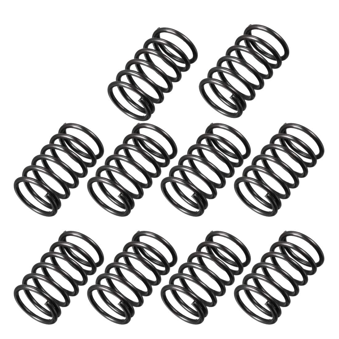sourcingmap Compression Spring - 1.2mm Wire Dia , 12mm OD , 20mm Free Length Spring Steel Extension Spring,Black,10Pcs