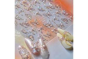 QDSUH Butterfly Nail Stickers for Nail Art, Aurora Light Shell Butterfly Nail Decals 5D Embossed Pink Fluttering Butterflies Bow Spring Nail Art Supplies for Women Girls (1Sheet)