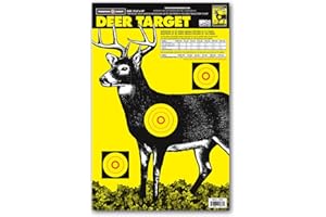 Thompson Target Deer & Bullet Trajectory Chart Premium Ultra Bright Hunting Paper Shooting Targets for Range Training - Made in The USA