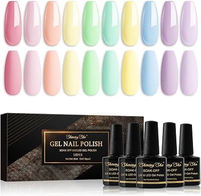 Shining She Shining She Pastel Gel Nail Polish 8ml 10 Colors Set