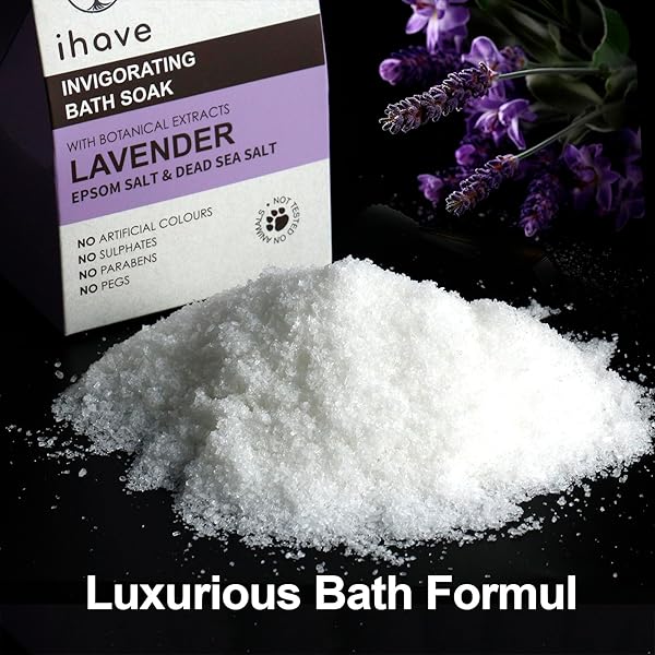 IHAVE EPSOM SALT & DEAD SEA SALT BATH SOAK WITH LAVENDER ESSENTIAL OILS, UNIQUE SPA GIFT IDEA, PORTABLE BATH SALTS GIFTS FOR HER AND HIM, IDEAL ANNIVERSARY OR BIRTHDAY GIFTS FOR WOMEN AND MEN