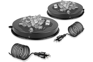 COICOTTC Chicken Water Heater for Winter, 110Watt Thermostat Heated Poultry Waterer Base with 9.8ft Power Cord，Suitable for Poultry Waterer (Black, 11INCH-2PACK)