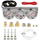 thumbnail image 2 of Aazon.co: KYY Triple Gauge Kit,Oil Volt Water Gauge - Chroe Oil 2 of 11