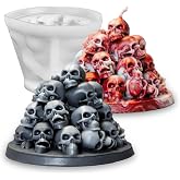 Wehous Stacked Skull Candle Molds for Candle Making, Cool Halloween Skull Silicone Molds for Epoxy Resin Casting Concrete Candle Soap Wax Mold, 3D Chocolate Cake Fondant Halloween Ornament Mold