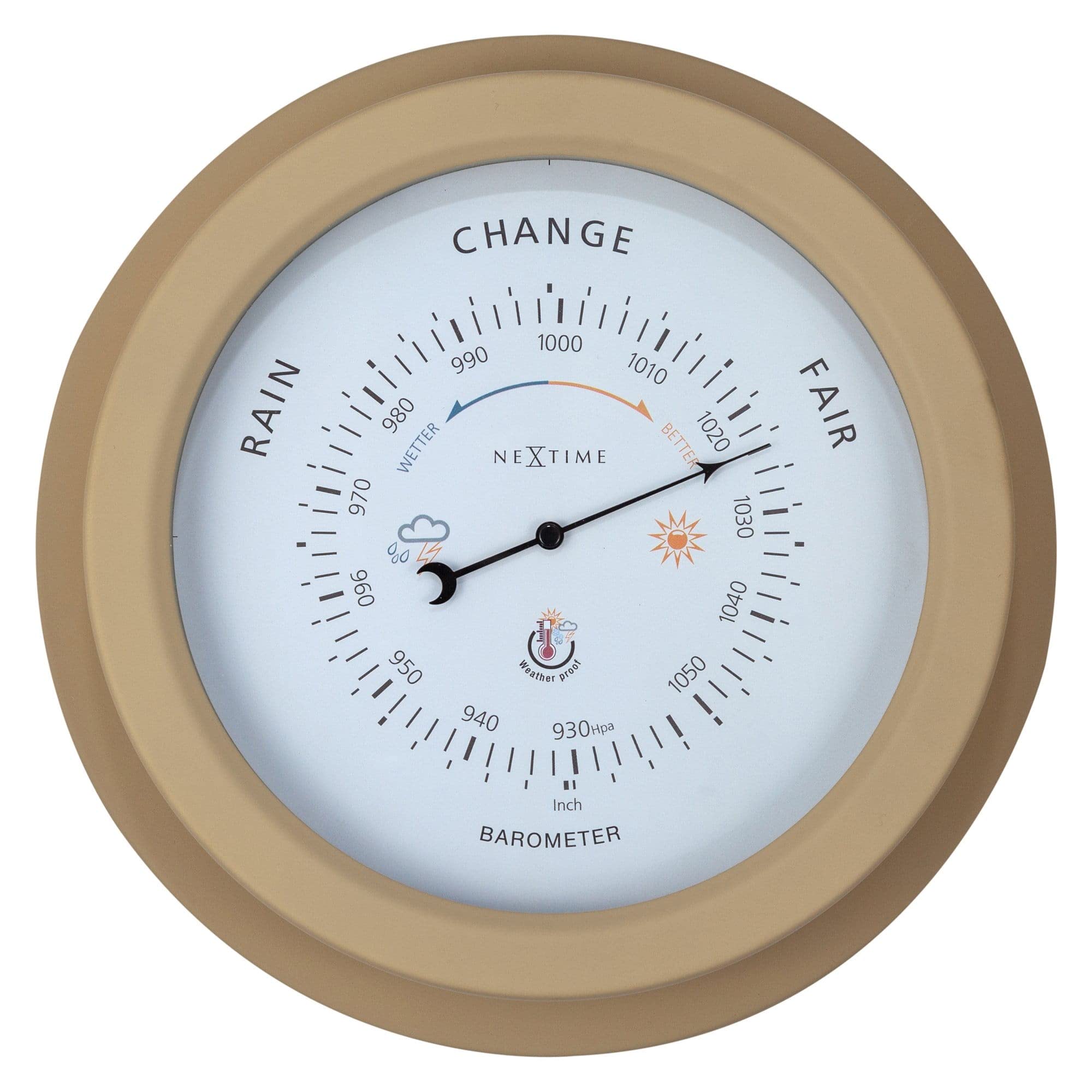NexTime 4303BR Outdoor Barometer - 22 cm - Metal - Brown - Orchid