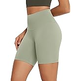 ODODOS High Waist Workout Shorts for Women Tummy Control Workout Gym Athletic Biker Shorts-6"/8" Inseam