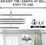 KIAMXNE Stainless Steel Extendable Shower Curtain Rod 130-193cm with 2 Holders view 3