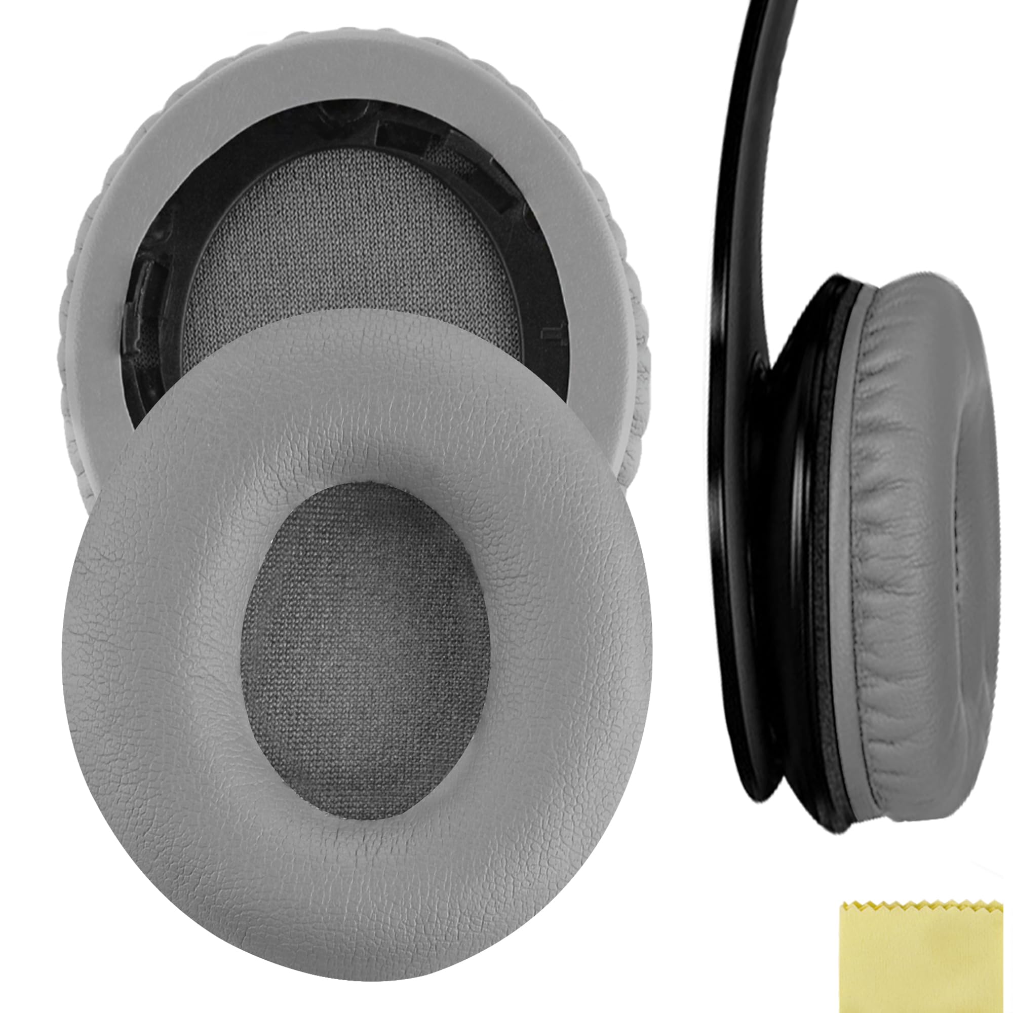 Geekria Replacement Ear Pads for Beats Solo HD On-Ear Headphones Ear Cushions (Not Compatible with Other Headphone Models), Repair Parts (Grey)