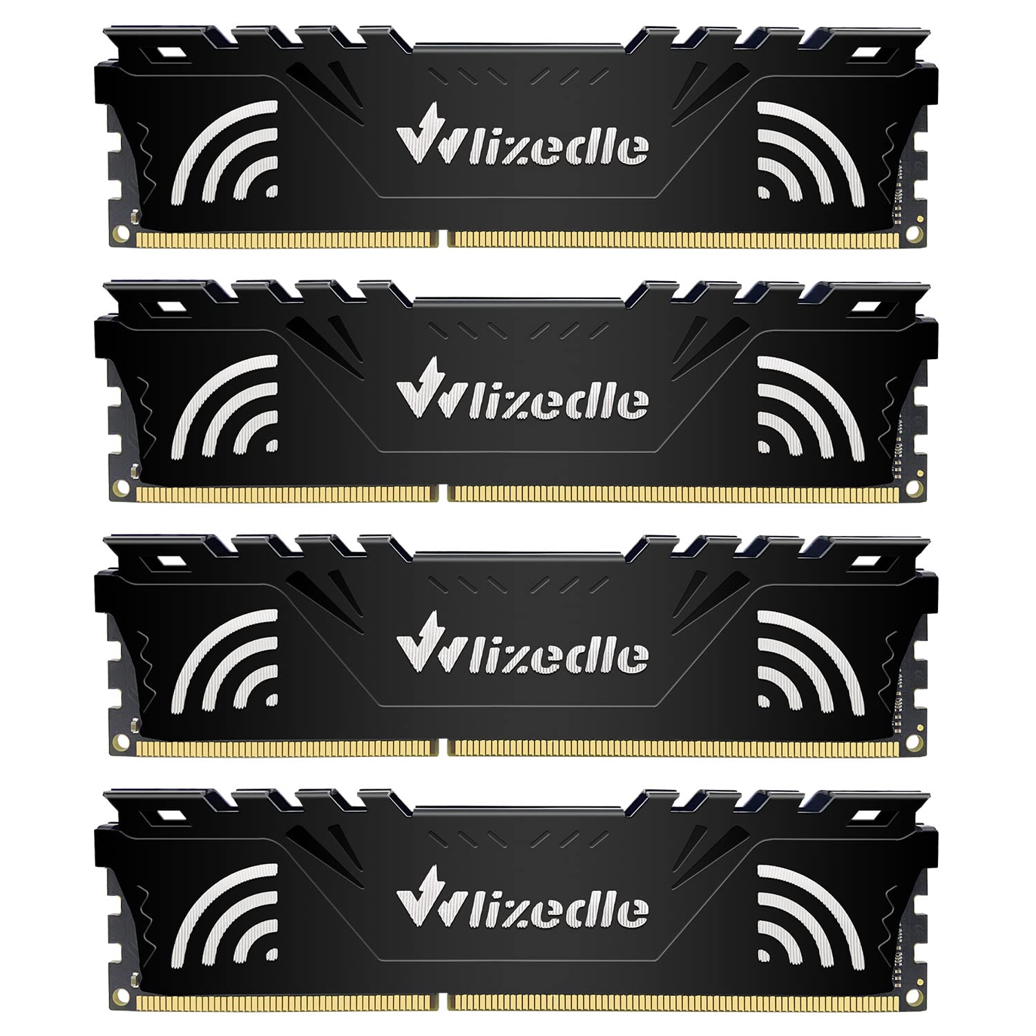 Photo 1 of Wlizedle DDR3 RAM 32GB Kit (4x8GB) 1333MHz CL9 UDIMM, Desktop Memory Module PC3-10600 240-Pin 1.5V 2Rx8 Dual Rank Non-ECC Unbuffered PC Computer RAM Stick Upgrade - Black