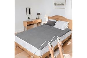Heated Mattress Pad Queen Size 60''x80'' Dual Control - 4 Heat Seatings & 10 Hour Auto Off Machine Washabl Electric Mattress 