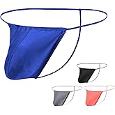ZONBAILON Men's Thong Underwear G String Adjustable Bulge Pouch Seamless Sexy Swimwear Panties 1 or 3 Pack