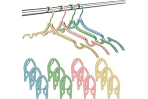 Foldable Hanger, 12PCS Portable Folding Clothes Hanger Cruise Ship Essential Colorful Collapsible Lightweight Journey Accesso