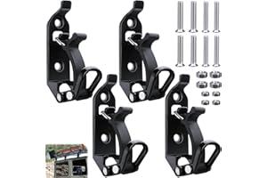 ECOCSTM 4 PCS Shovel Mount for Roof Rack, Shovel Holder Wall Mount, Metal Rubber Clamp Mounting Brackets Kit, ,Quick Release Axe Holder for Roof Rack Truck, Boats, Overlanding Gear