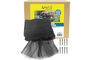 EASYPRO POND PRODUCTS EasyPro NP2020 3/4“ Premium Pond Cover Netting | 20’ x 20’ | Sturdy Net to Catch Leaves and Debris | Protect Koi Fish from Birds & Cats | 8 Stakes Included.