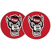 Desert Cactus North Carolina State University Car Accessories NC State Wolfpack Absorbent Sandstone Cup Coasters Licensed Product Set of 2 (Design A)